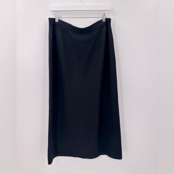 St John Basics Black Santana Knit Long Skirt Size 12 - Picture 1 of 4